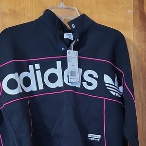 Adidas Black and Pink Sweatshirt
